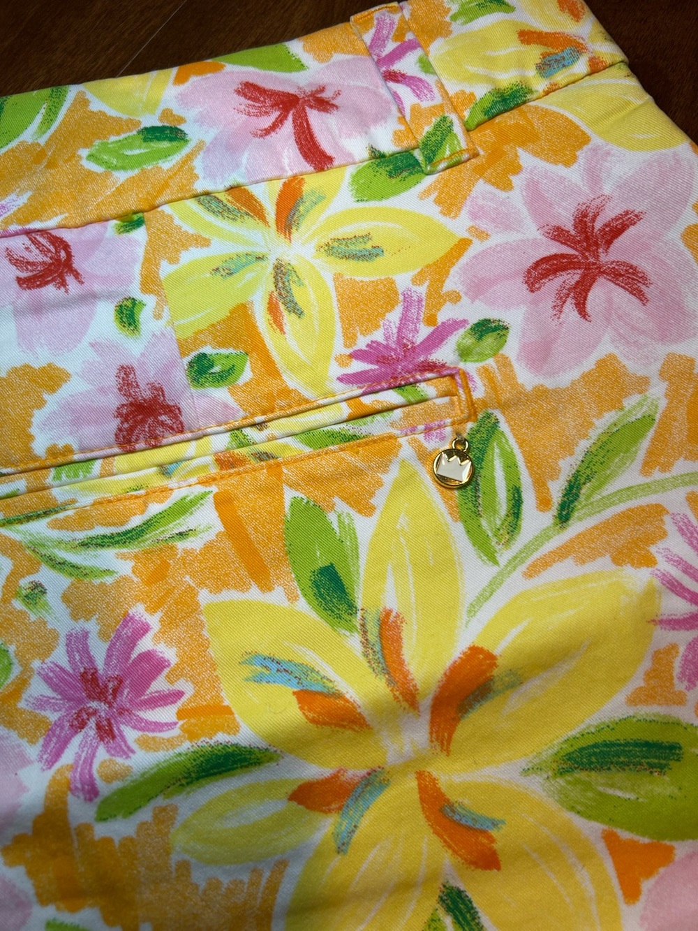 crown & ivy Yellow, Pink & Green Floral Scallop-Hem Skort - Picture 6 of 8